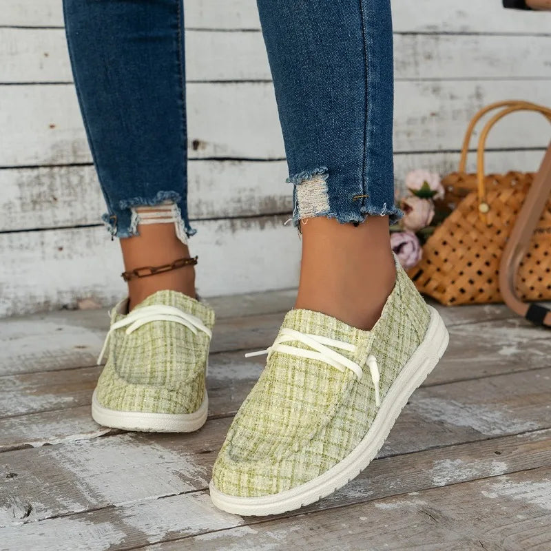 Women Flat Shoes Breathable Casual Comfortable Loafers Non-Slip Canvas Shoes Female Lightweight Walking Sneakers Zapata Mujer