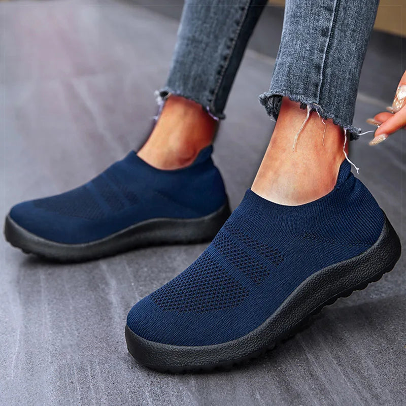 Women Sneakers For Summer Flat Shoes Women Slip On Sock Flats Shoes Casual Zapatillas Mujer Breather Sports Shoes Female Loafers