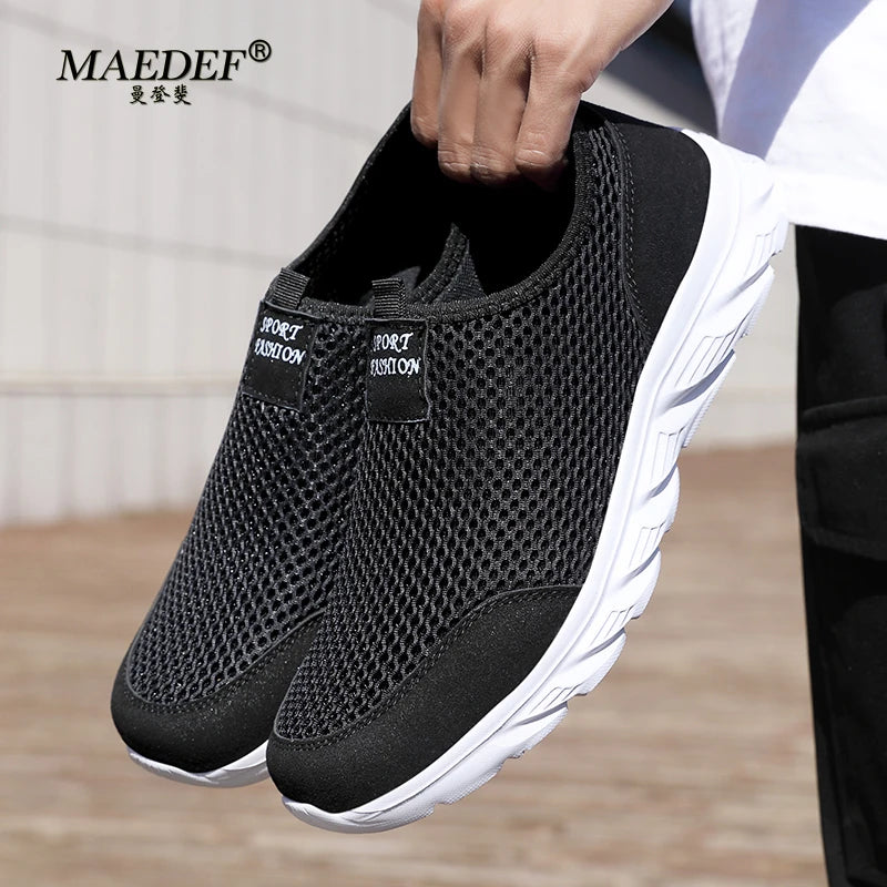 MAEDEF Sneakers Men Summer Casual Shoes Men Mesh Breathable Outdoor Non Slip Sports Shoe Slip on Loafers for Men Plus Size 38-46