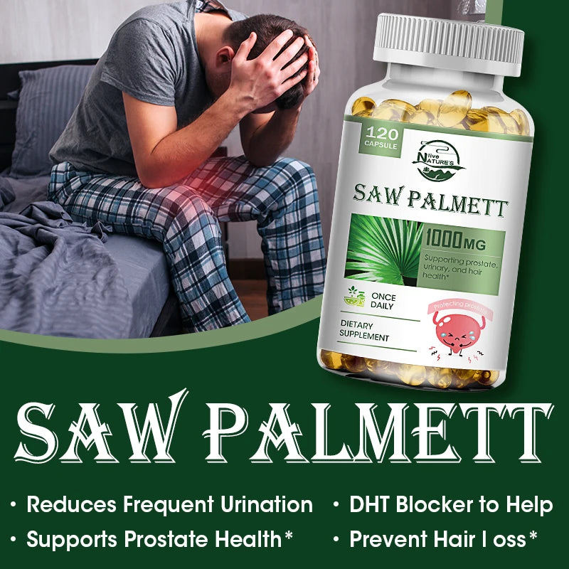 Nature’s live Saw Palmetto Extract 1000mg | 120 Capsules | Prostate Supplement | For Adult