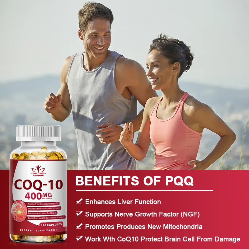 120PCS Coenzyme Q10 Capsules Provides Energy Vitamins Health Food Organic Ultra High Absorption COQ10