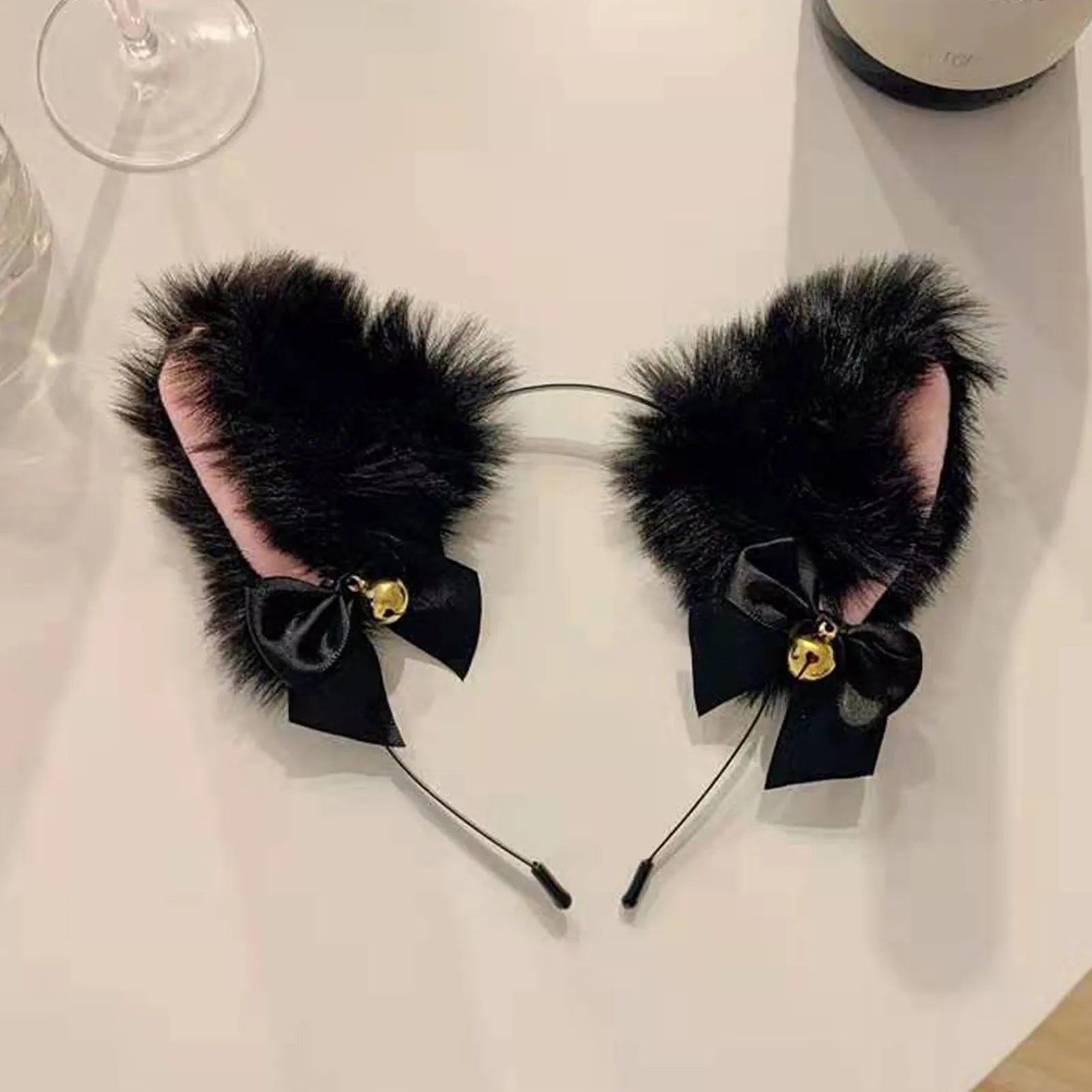 Lovely Cat Ear Hairband Little Bell Hairband with Sexy Tail Butt Plug for Easter Party Costume Accessories