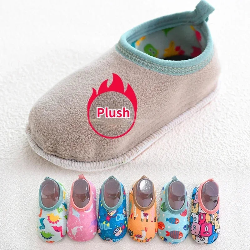 Autumn Winter Kids Sports Sneakers Warm Plush Children Barefoot Shoes Baby Girl Surf Fishing Diving Shoes Home Indoor Slippers