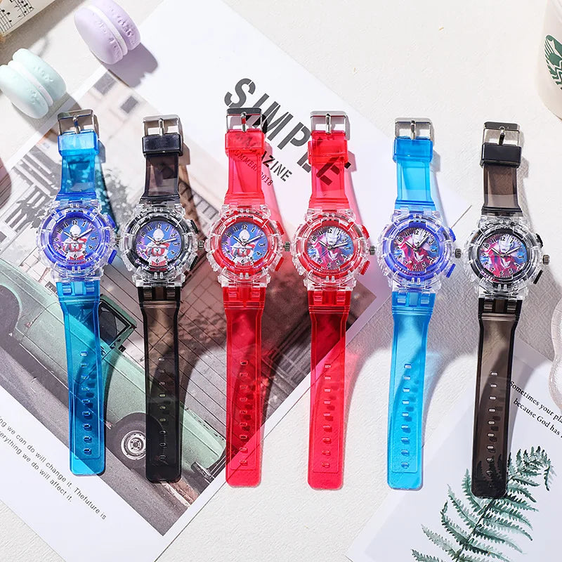 New Cartoon Pattern Kids Watch Fashion Luminous Children Quartz Watch Silicone Watchband Casual Boys Girls Student Clock Gift