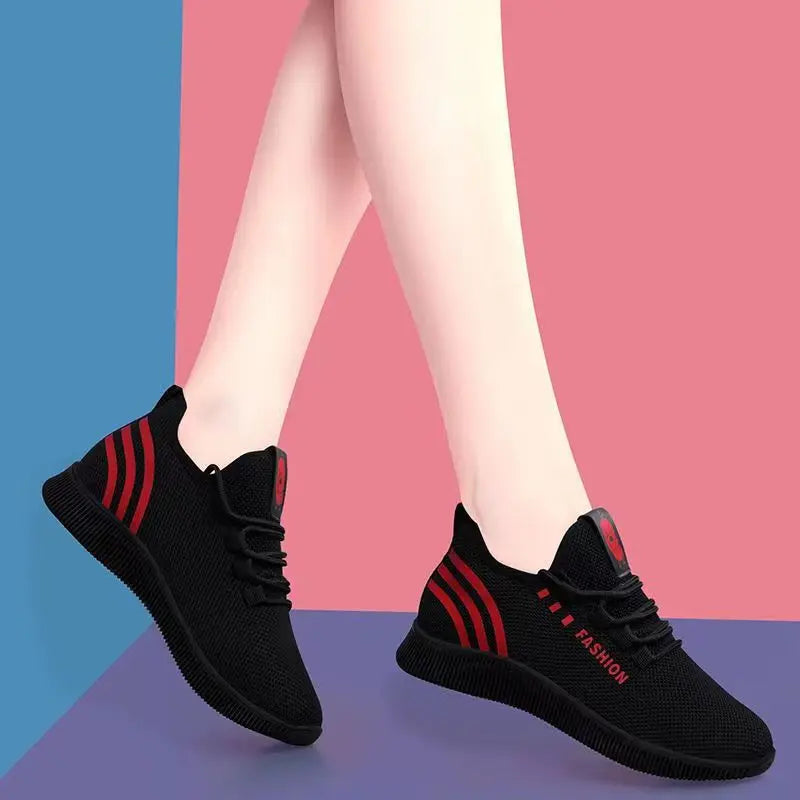 2023 Summer Womens Black Shoes Sneakers Flats Sport Footwear Shoes Female Lightweight breathable Shoes кроссовки мужские