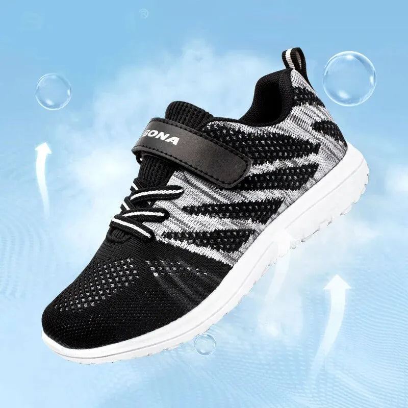 BONA New Arrival Popular Style Children Casual Shoes Mesh Sneakers Boys & Girls Flat Child Running Shoes Light 11103