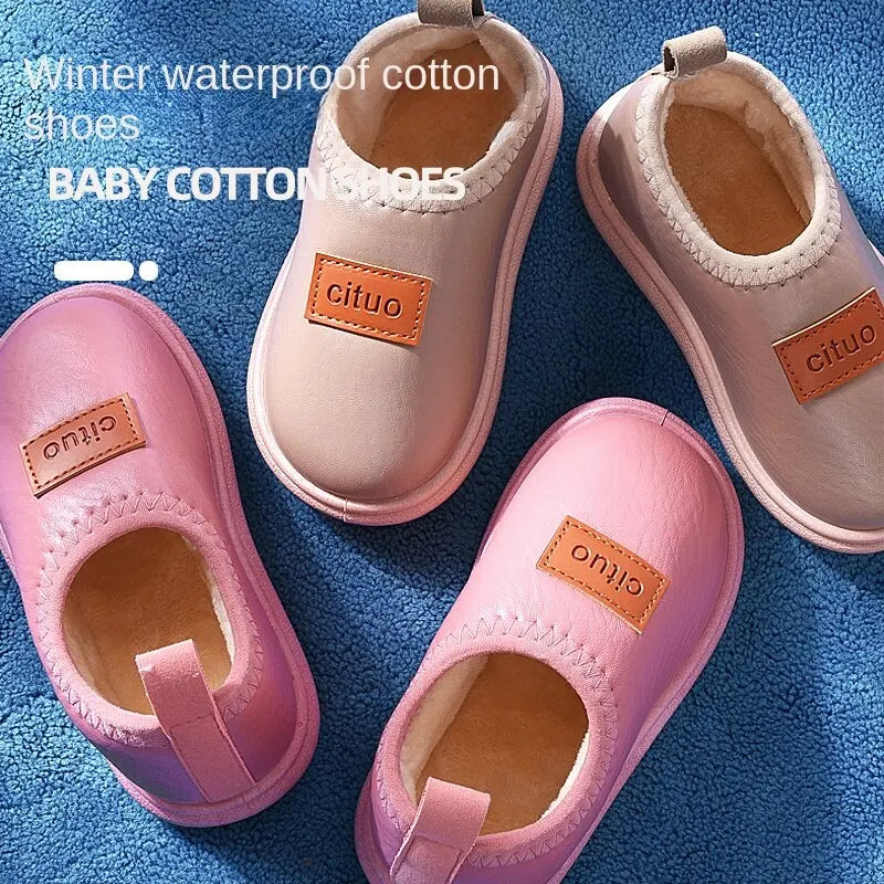 Children's Cotton Slippers, Autumn and Winter, Boys' Anti-skid, Waterproof, Plush Soft Sole, Indoor Home,Girls' Shoes