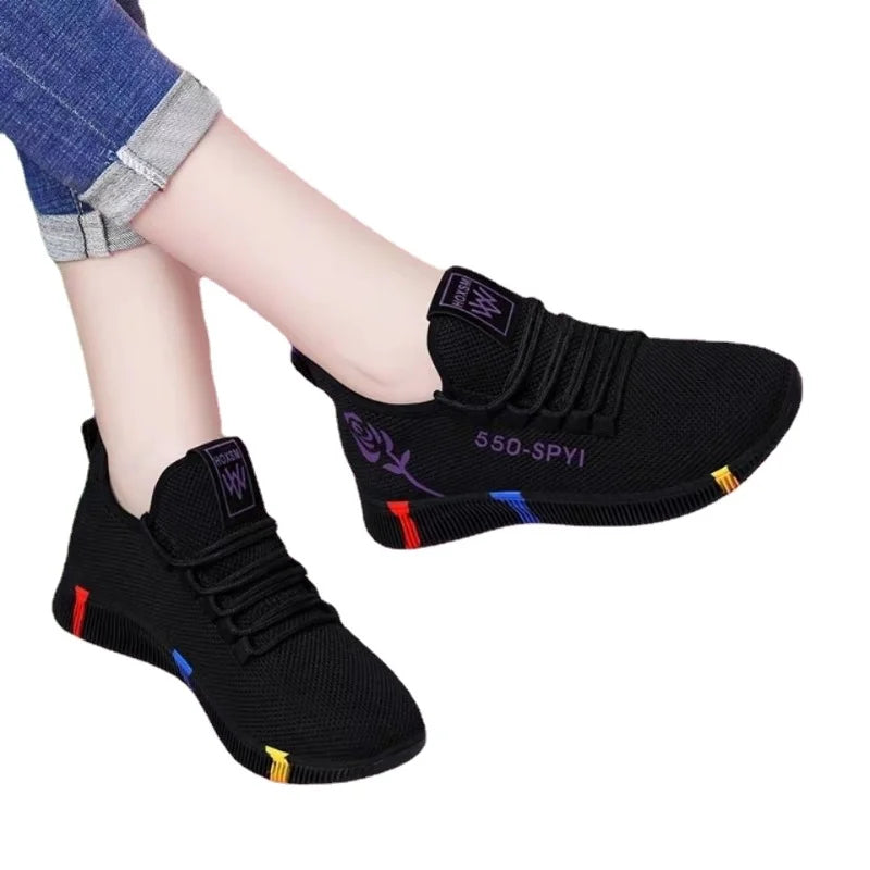 Women's Breathable Non-slip Platform Fashion 2022 Autumn New Casual Shoes Korean Running Shoes Black Sneakers shoes for women