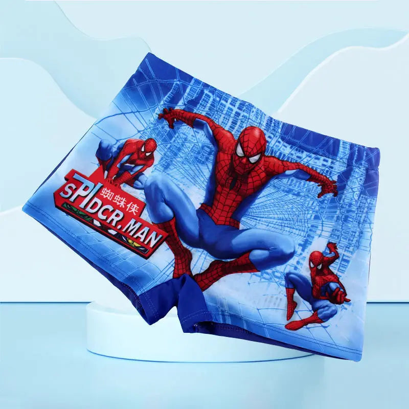 Disney Anime Spider man Kid Swimwear Pants Cap Set Baby Boy Swimsuit Shorts Cartoon Spider man kidsSwimming Trunks Glasses Gift