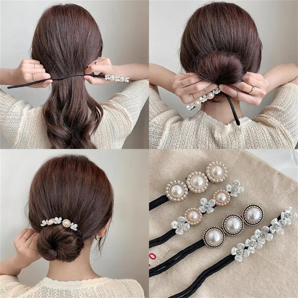 2022 New Magical Bow Clip Bun Curler Braider Hairstyle Twist Maker Tool Dount Twist Korean Lazy Hair Accessories Styling Fashion