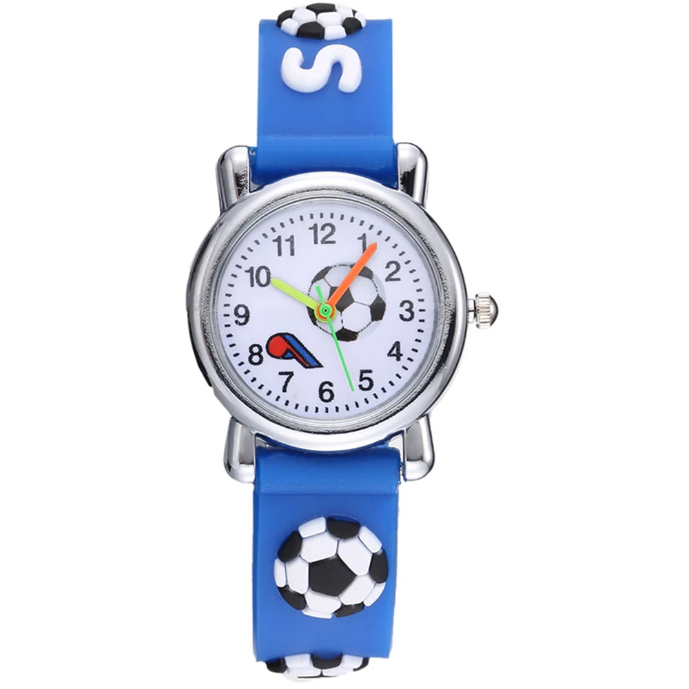 Cute Football Cartoon Kids Watches Soccer Children's Quartz Watch Soft Silicone Watchband Creative Boys Girls Watch Gift Clock