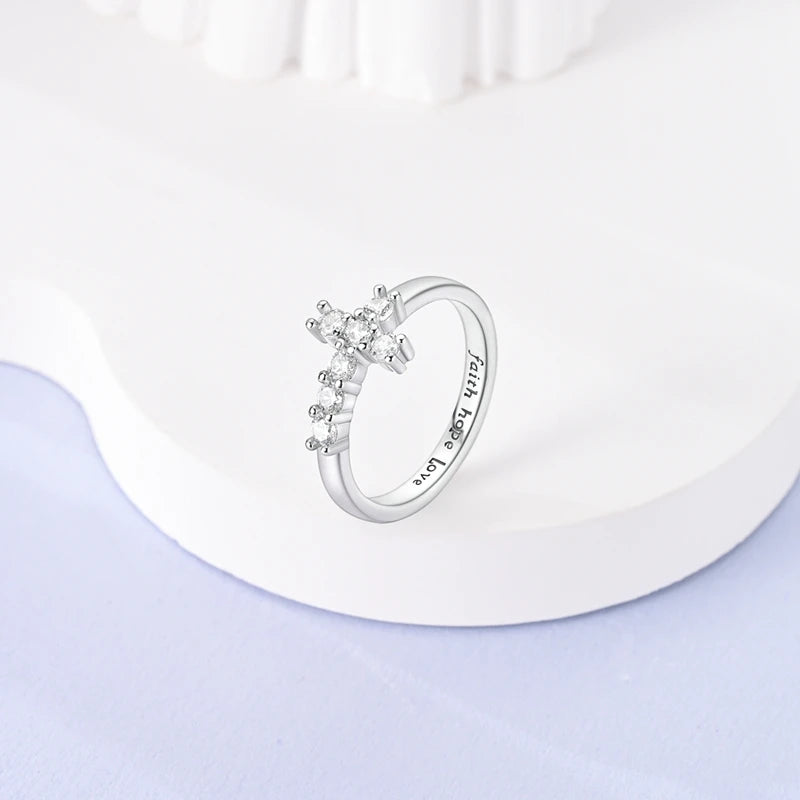 925 Sterling Silver Simple Fashion Eternal Ring Stackable Round Ring Shiny Zircon For Women Popular Wedding Classic Jewelry