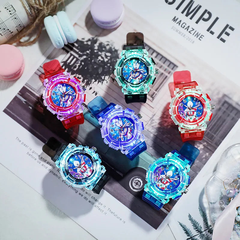 New Cartoon Pattern Kids Watch Fashion Luminous Children Quartz Watch Silicone Watchband Casual Boys Girls Student Clock Gift