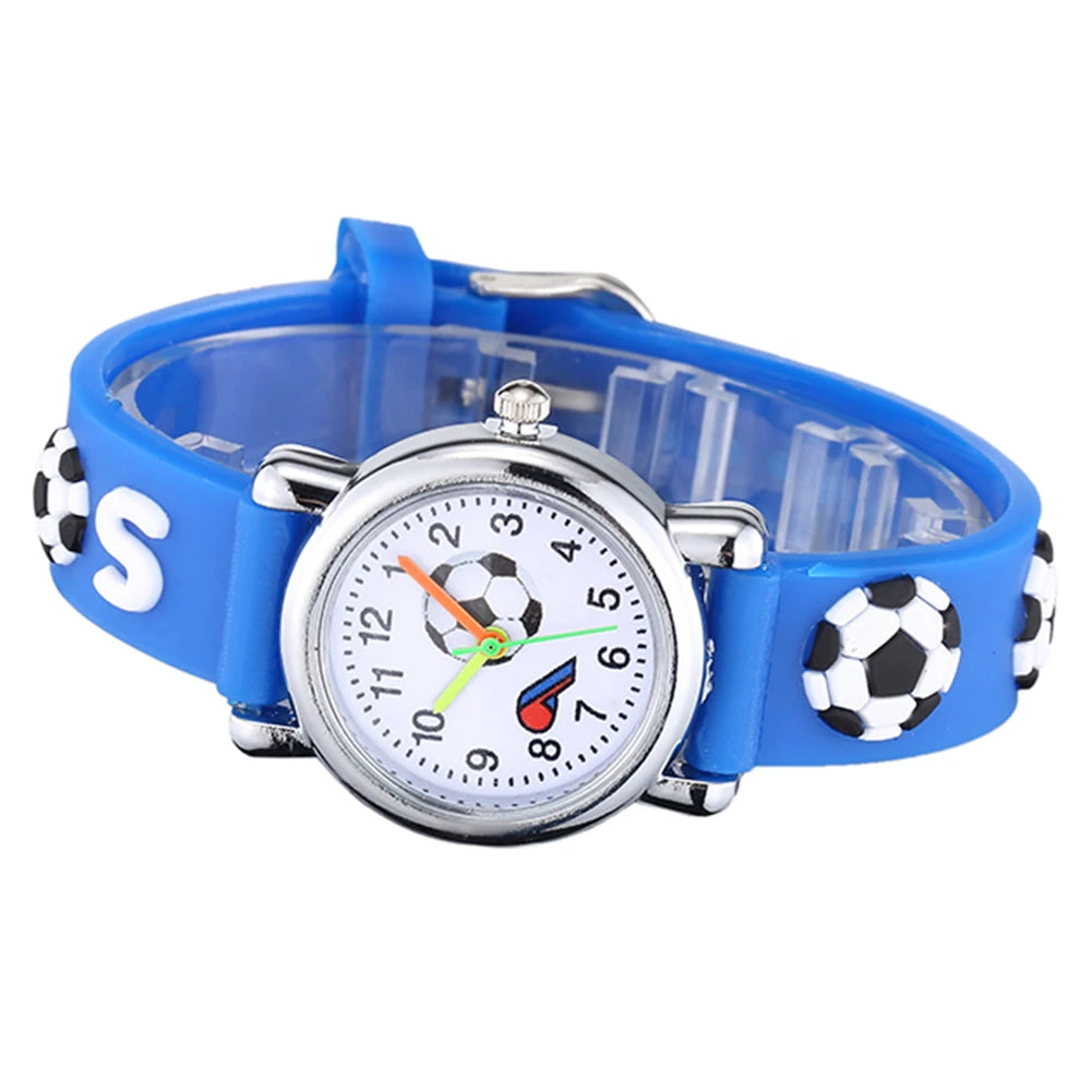 Cute Football Cartoon Kids Watches Soccer Children's Quartz Watch Soft Silicone Watchband Creative Boys Girls Watch Gift Clock